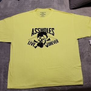 Fluorescent ASSHOLES LIVE FOREVER Single Sided Graphic Size 3XL T-shirt Unisex